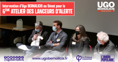 Ugo Bernalicis au Sénat lors des ateliers des lanceurs d'alerte 2021